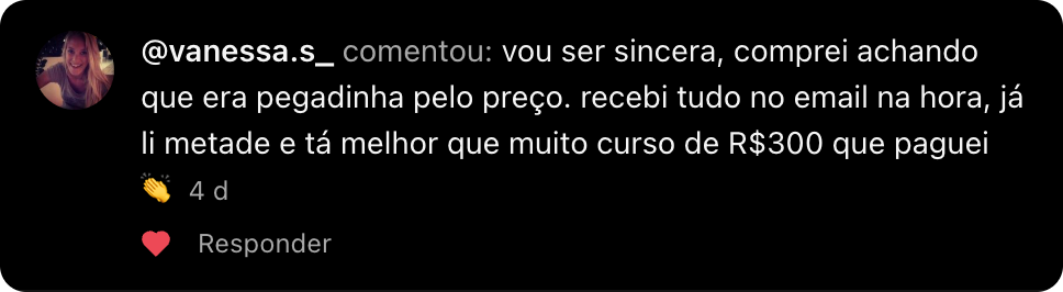 Comentário no Instagram